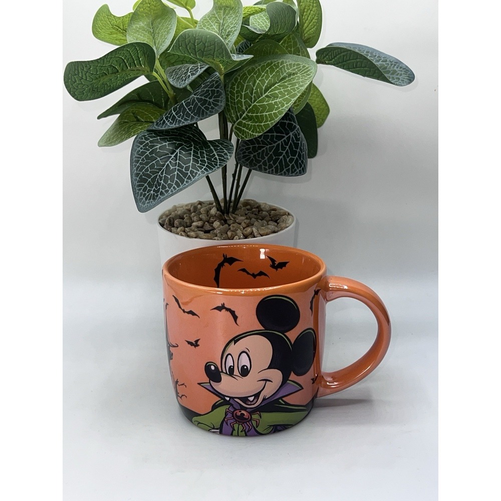 Disney Halloween Mickey Mouse‎ Vampire Boo to You Coffee Mug Orange Lustre Cup